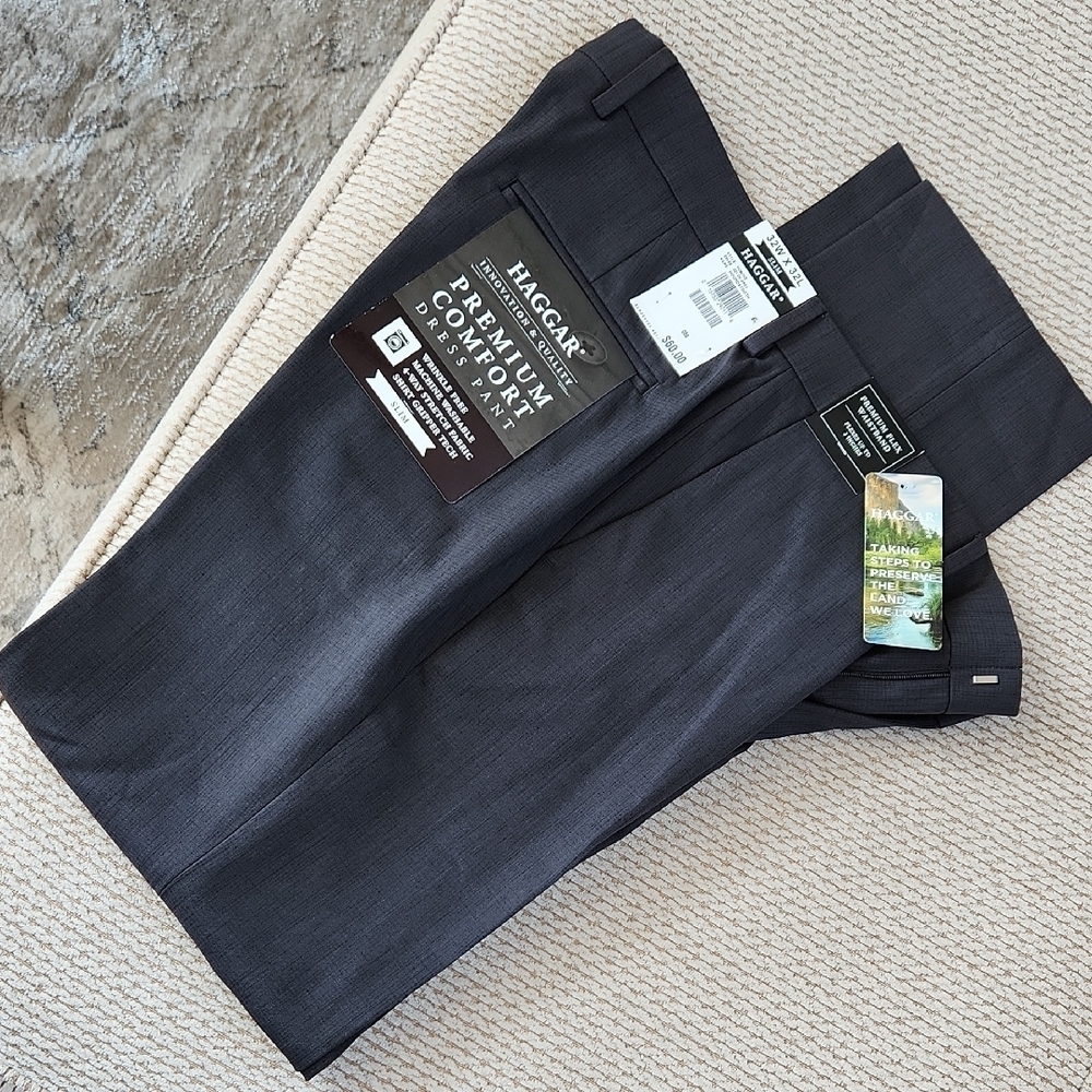 Haggar Premium Comfort Dress Pants - Black, 32x32